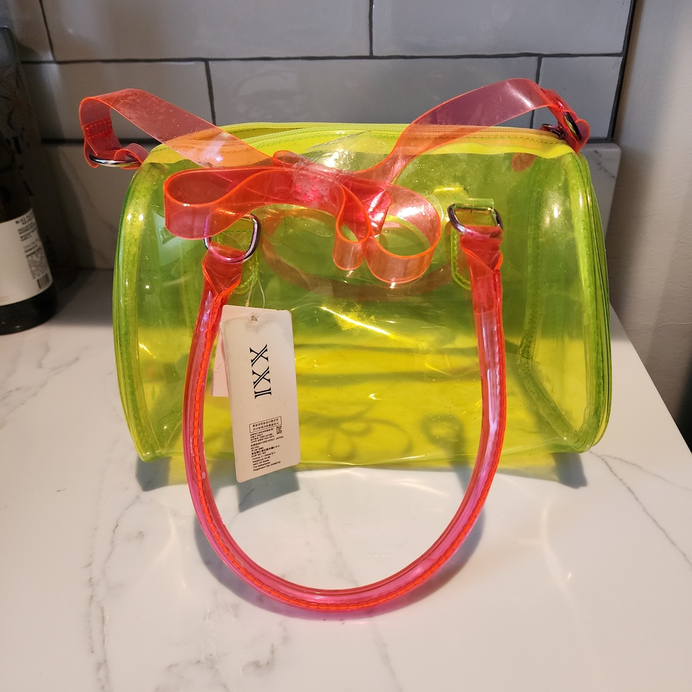 Forever 21 Neon Yellow and Pink Tote
